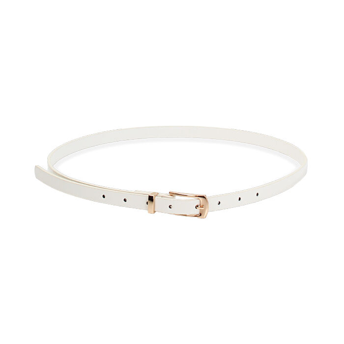 Ceinture femme blanche vernie étroite, Primadonna, 25B413456VEBIANUNI
