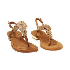 Sandali bassi donna cognac in microfibra, Primadonna, 254909987MFCOGN035, 003 preview