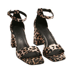 Sandali leopard in raso, tacco 7 cm , Primadonna, 194946335RSLEOP037, 002 preview