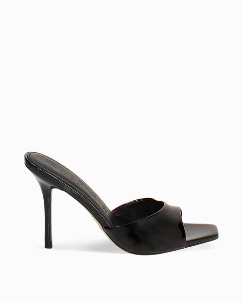 Mules open toe neri tacco 9,5 cm, BLACK