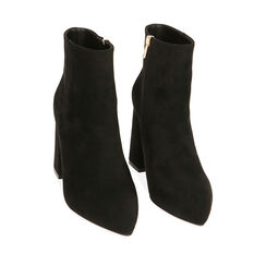 Ankle boots neri in microfibra, tacco 9 cm, 204908301MFNERO036, 002a