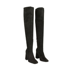 Botas negras por encima de la rodilla en microfibra, Primadonna, 244908312MFNERO035, 002a