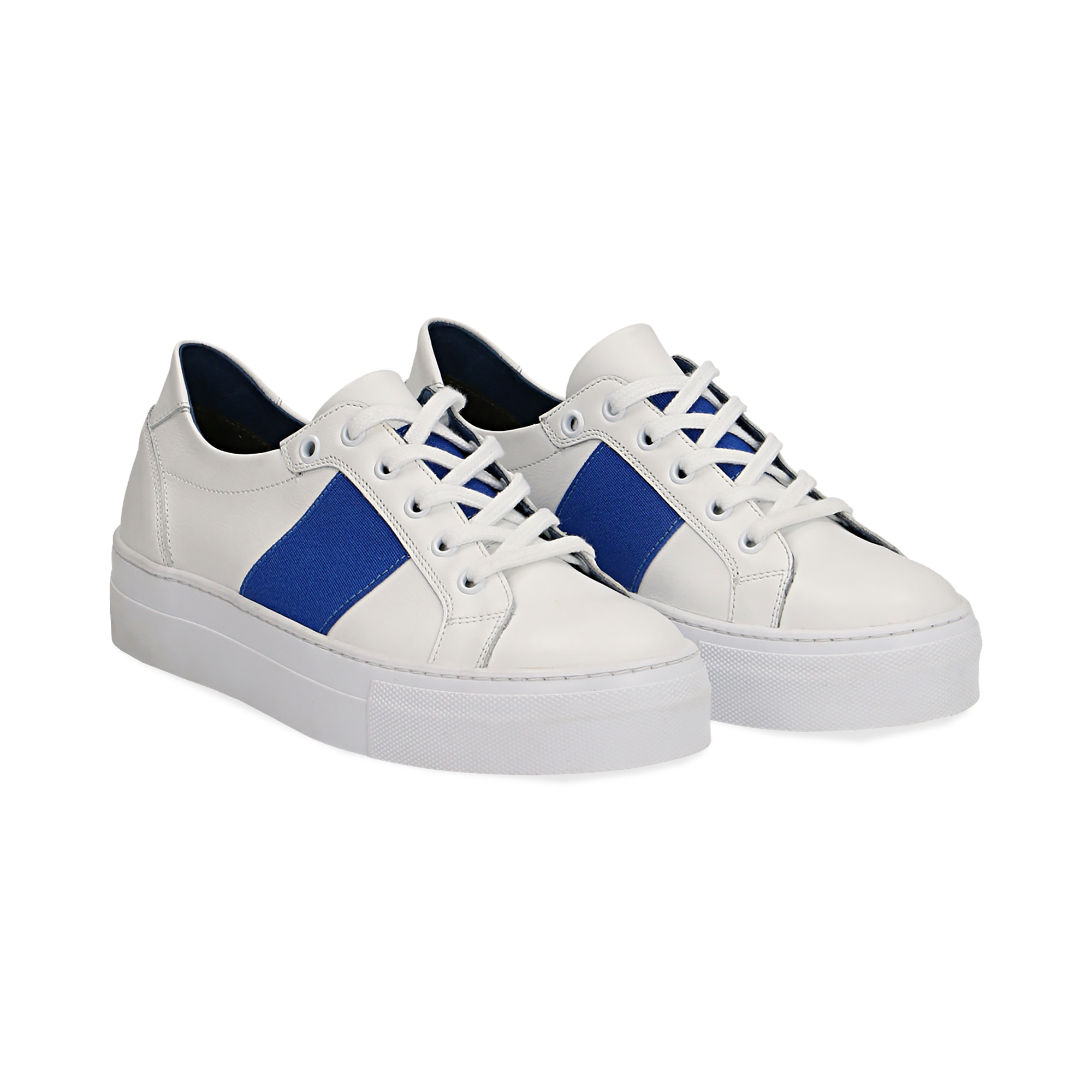 Sneakers bianco/blu in pelle donna | Primadonna Collection