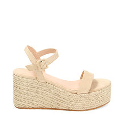 Cuñas beige de microfibra, Primadonna, 234936101MFBEIG040, 001a