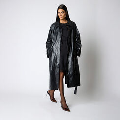 Trench nero da donna con dettagli fashion, Primadonna, 266501103EPNEROM, 004 preview