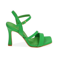 Sandali verde con punta quadra, tacco 10 cm, Primadonna, 19M824114EPVERD036, 001 preview