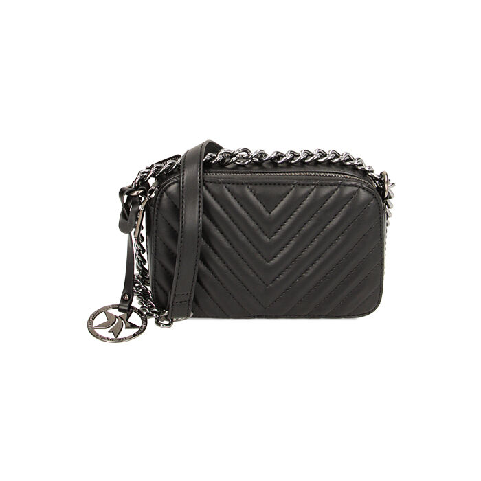 Borsa a tracolla nera matelassé, Primadonna, 225700971EPNEROUNI