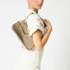 Mini bag donna oro in laminato con fibbia, Primadonna, 25M740195LMOROGUNI, 002a