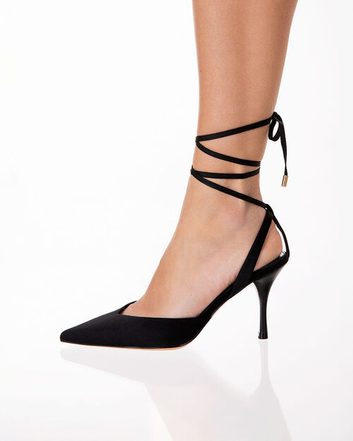 Zapato de sal&oacute;n negro tac&oacute;n 8,5 cm, BLACK