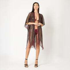 Poncho donna bordeaux in tessuto glitterato, Primadonna, 25B450103TSBORDUNI, 002a