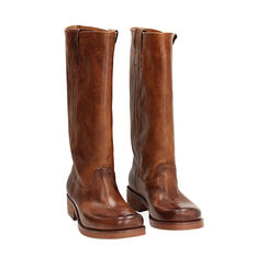 Biker in pelle cognac, Primadonna, 273413702PACOGN036, 002a