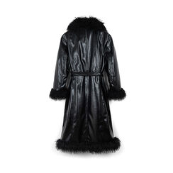 Trench nero in naplack con collo in pelliccia sintetica, Primadonna, 262500868NPNEROL, 003 preview