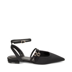Ballerine Slingback nere in lycra, 234906003LYNERO035, 001a