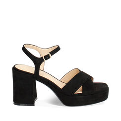Sandale à talon femme noire avec plateau, Primadonna, 254960311MFNERO035, 001a