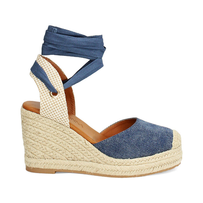 Alpargatas de mujer jeans en tela, Primadonna, 254920101CAJEAN036