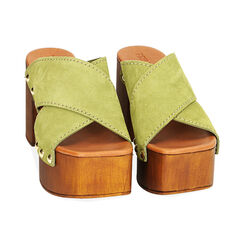 Sandali verdi in camoscio, tacco 9 cm, Primadonna, 214387855CMVERD035, 002 preview