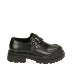 Monk shoes nere platform, suola 5 cm , Primadonna, 202861507EPNERO036, 001a