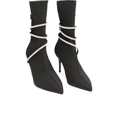 Bottine noire en lycra, Fin de Collection, 242185150LYNERO036, 002a