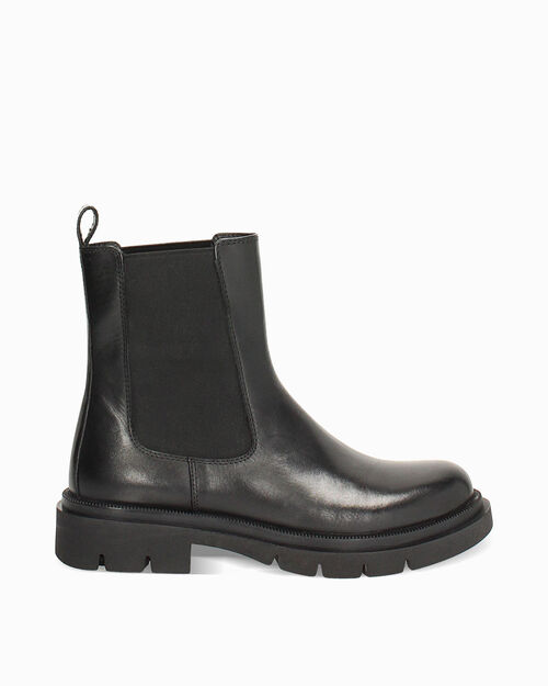 Stivaletti beatles in vera pelle nera, BLACK