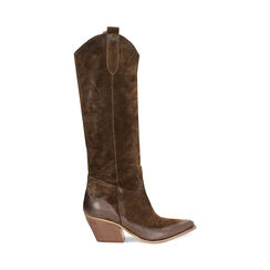 Stivali in camoscio testa di moro, Primadonna, 24L600101CMMORO035, 001 preview