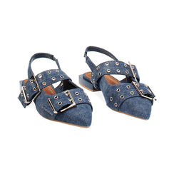 Bailarinas vaquero destalonada de estilo chic, Zapatos, 274934612TSJEAN035, 003 preview