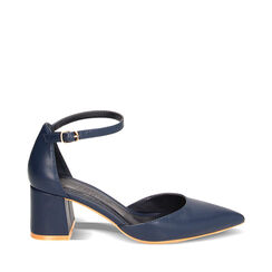 Décolleté Open Shank blu, tacco 6 cm, Primadonna, 232121505EPBLUE036, 001a
