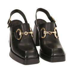 Sabot neri in pelle, tacco 9 cm , Primadonna, 19L640071PENERO038, 002 preview