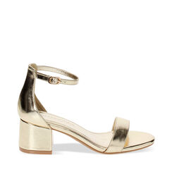 Sandalias con tacón doradas laminadas, Special Price, 232707031LMOROG035, 001a