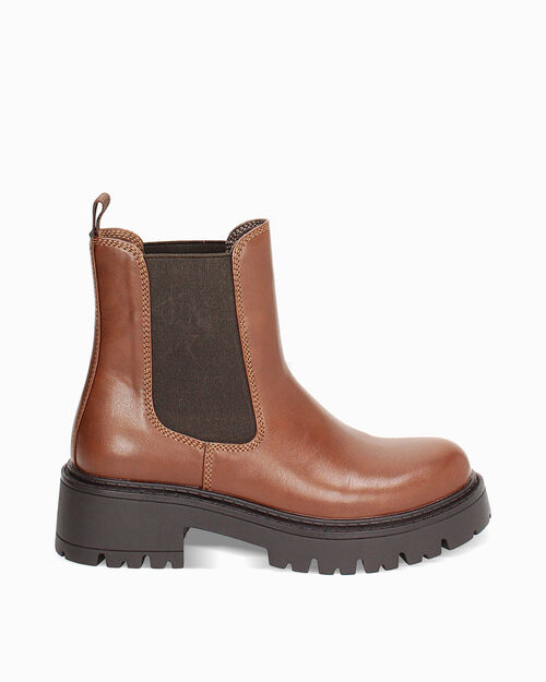Beatles cognac con suola in gomma 5 cm, 