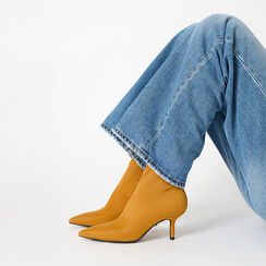 Tronchetti ocra elasticizzati con tacco da 7 cm, Primadonna, 264972601LYOCRA036, 002 preview