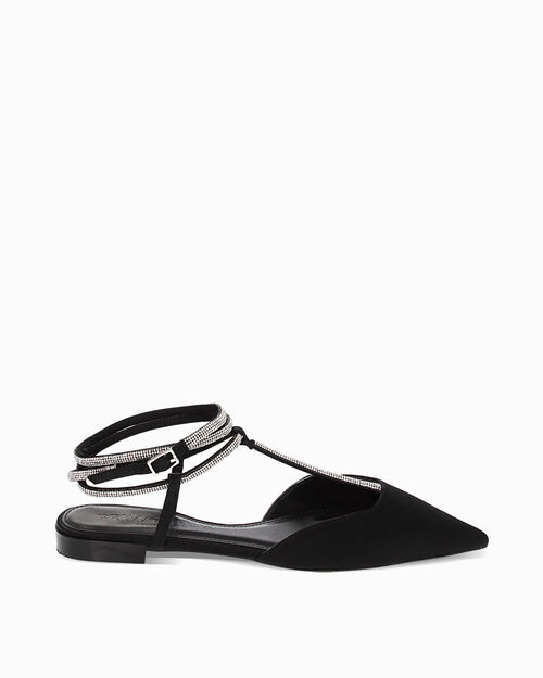 WOMEN SHOES BALLERINA SLINGBACK SATIN NE, BLACK