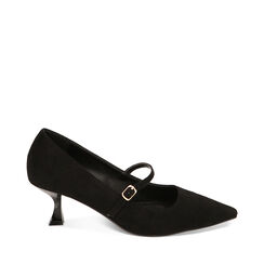 Décolleté Mary Jane in microfibra, tacco 5,7 cm, Primadonna, 224934901MFNERO036, 001a