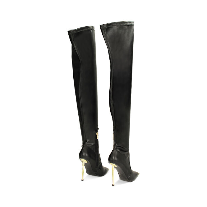 Primadonna Stivali Color Oro Stivali Sopra Il Ginocchio Neri