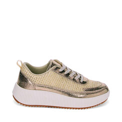 Sneakers in laminato oro, New Collection, 230117102LMOROG035, 001a