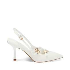 Zapatos de tacón destalonados blancos, 232161225EPBIAN036, 001a