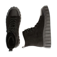 Sneakers nere in microfibra, suola 4,5 cm , Special Price, 182621241MFNERO036, 003 preview