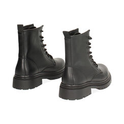 Anfibi neri con suola in gomma di 4,5 cm, Primadonna, 262810213EPNERO035, 004 preview