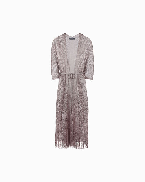 Poncho femme champagne en tissu, 
