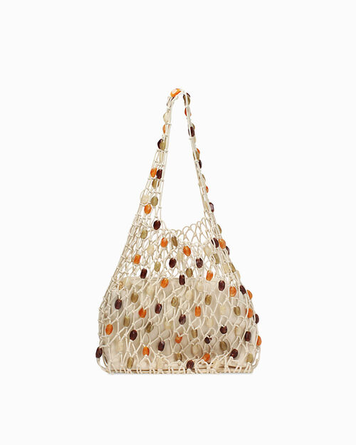 Borsa a spalla beige elegante, BEIGE