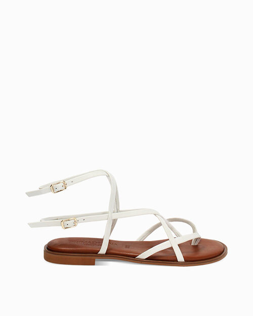 Sandali bassi bianchi stile estivo, WHITE