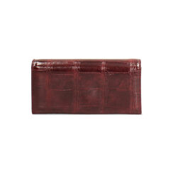 Portefeuille bordeaux en matériau synthétique effet coco, Primadonna, 265705011CCBORDUNI, 003 preview