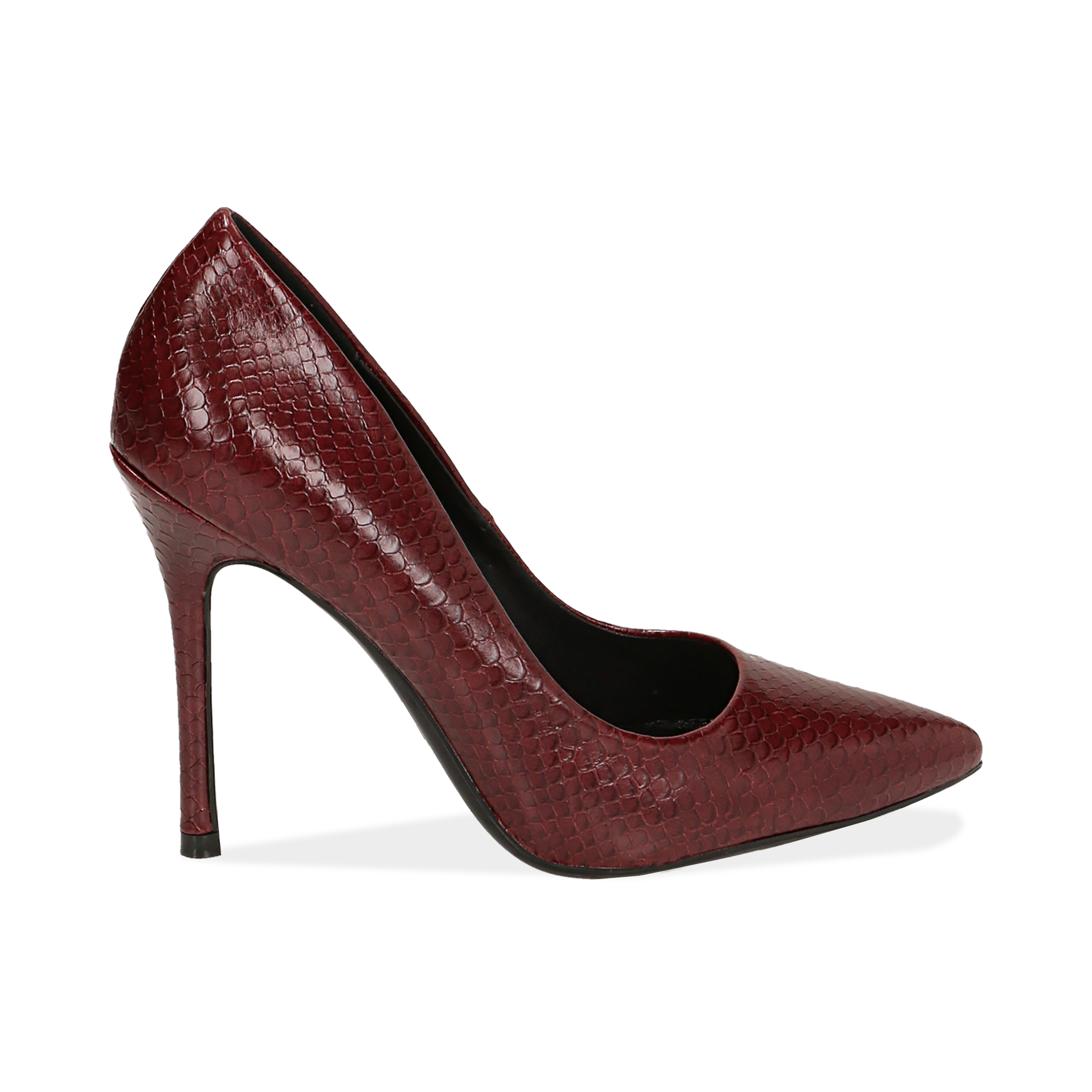 Décolleté bordeaux stampa vipera, tacco 10,50 cm | Primadonna Collection