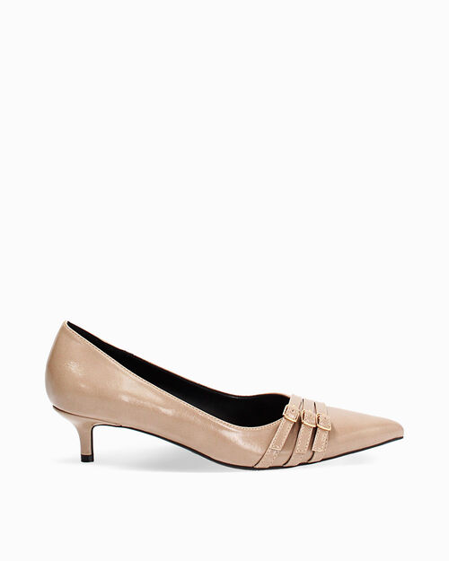 D&eacute;collet&eacute; taupe con tacco 4,5 cm, TAUPE