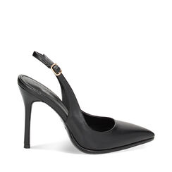 Décolleté slingback nere, tacco 10 cm, Primadonna, 232186203EPNERO035, 001a