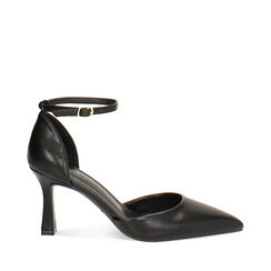 Décolleté open shank nere con tacco di 7,6 cm da donna, Primadonna, 264902519EPNERO035, 001a