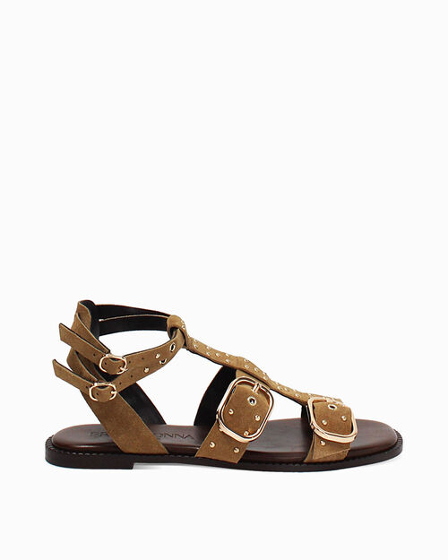 Sandali bassi taupe eleganti, TAUPE