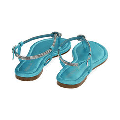 Sandali infradito celesti in raso, Primadonna, 214992802RSCELE039, 003 preview