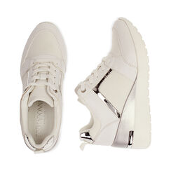 Sneakers bianche, zeppa 6,5 cm , Primadonna, 197516535EPBIAN037, 003 preview