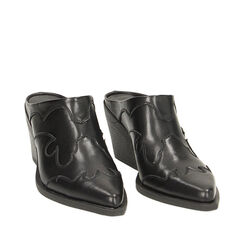 WOMEN SHOES SABOT SYNTHETIC NERO, 233073173EPNERO035, 002a