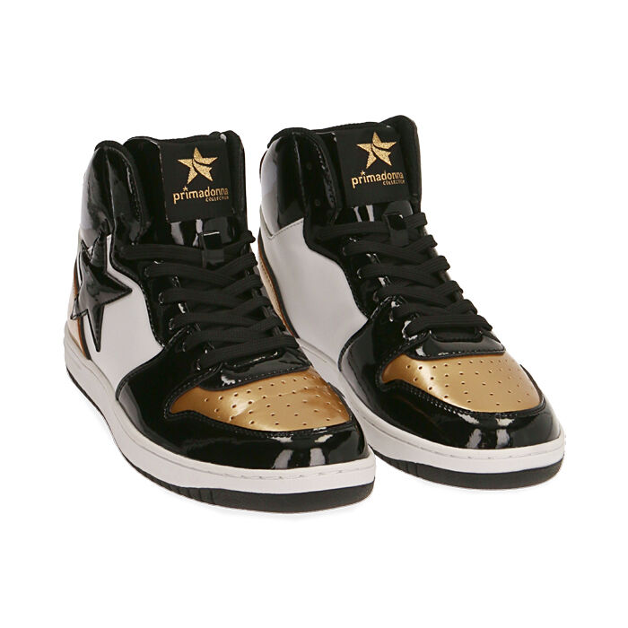 Sneakers da donna in vernice nero/oro | Primadonna Collection